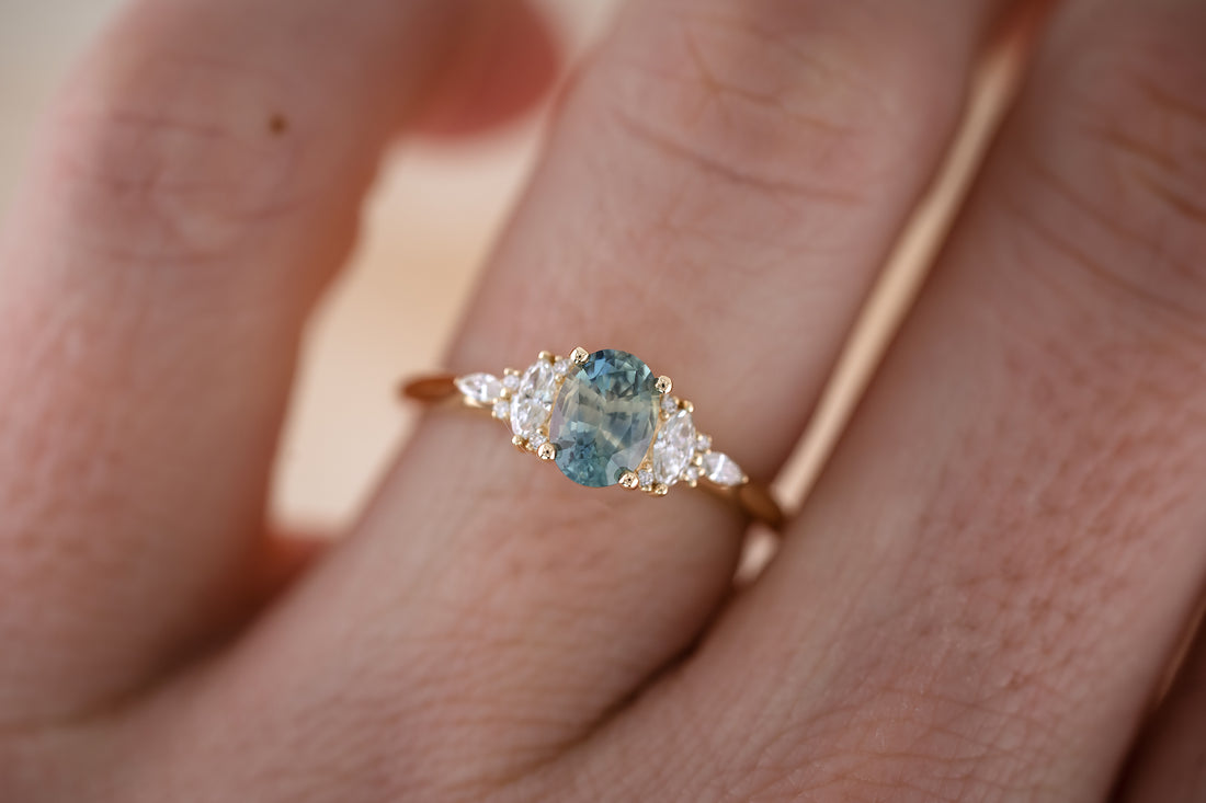 The Maeve 0.87 CT Oval Montana Blue Sapphire Ring - Lavender Creek Gems 