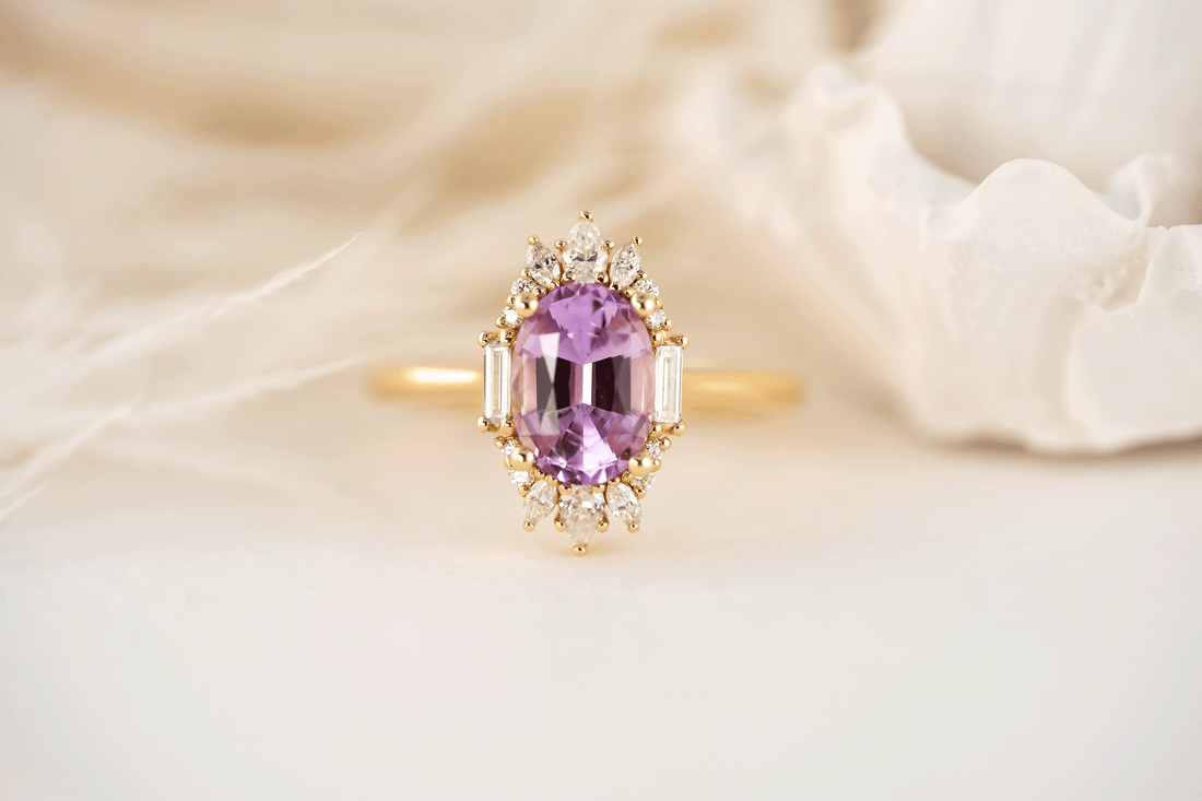 The Georgia Ring | 2.27 CT Oval Purple Sapphire - Lavender Creek Gems