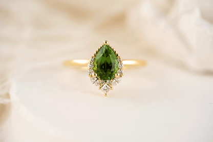 The Charlotte Ring | 1.46 CT Pear Green Tourmaline