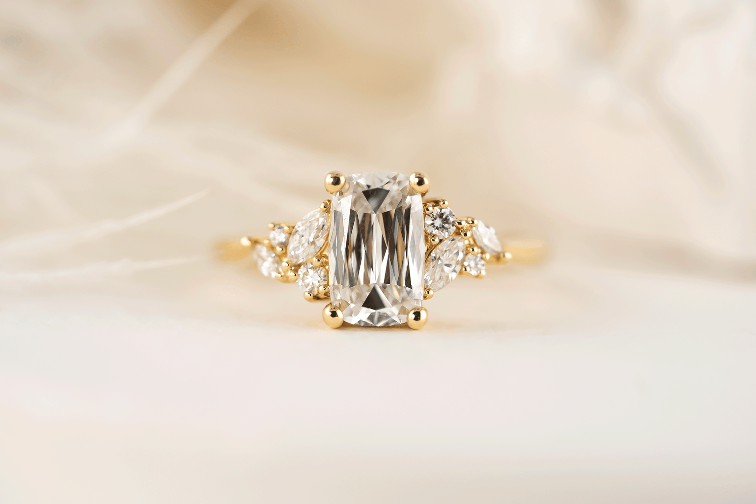 The Laurel Ring | 1.6 CT Crisscut Cushion Diamond