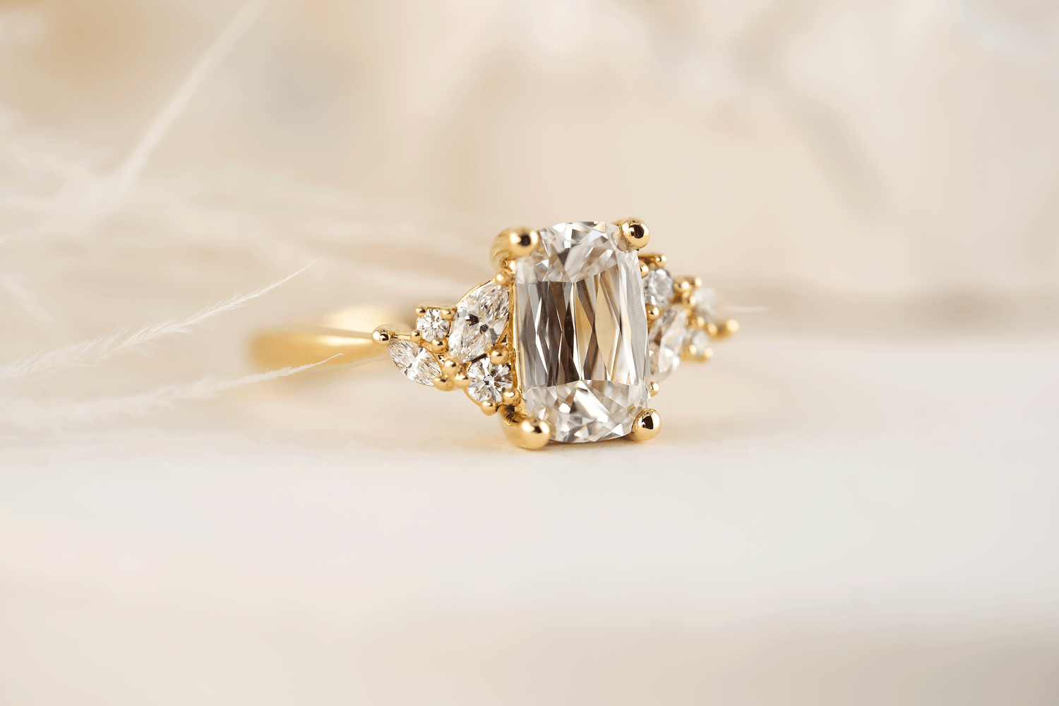 The Laurel Ring | 1.6 CT Crisscut Cushion Diamond