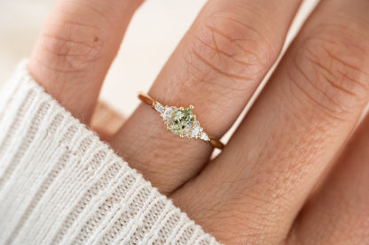 The Maeve Ring | 0.5 CT Pear Mint Green Sapphire - Lavender Creek Gems 