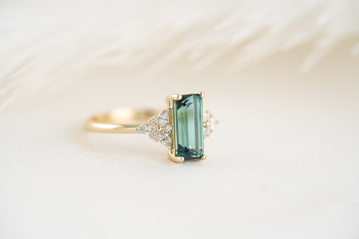 The Meadow Ring | 1.56 CT Emerald Cut Indicolite Tourmaline - Lavender Creek Gems 