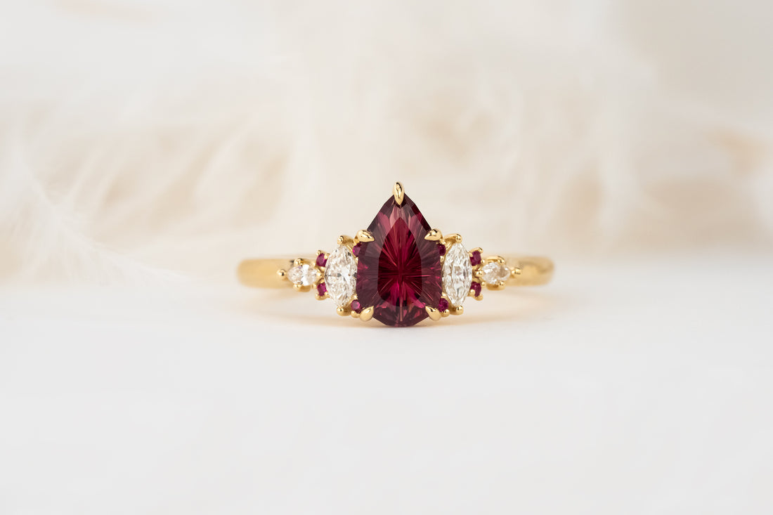 The Maeve Ring | 0.81 CT Pear Starbrite™ Ruby - Lavender Creek Gems 