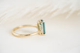 The Meadow Ring | 1.56 CT Emerald Cut Indicolite Tourmaline - Lavender Creek Gems 