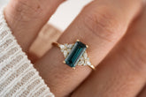 The Meadow Ring | 1.56 CT Emerald Cut Indicolite Tourmaline - Lavender Creek Gems 