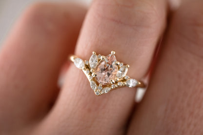 The Aurora 0.83 CT Pear Morganite Ring - Lavender Creek Gems 