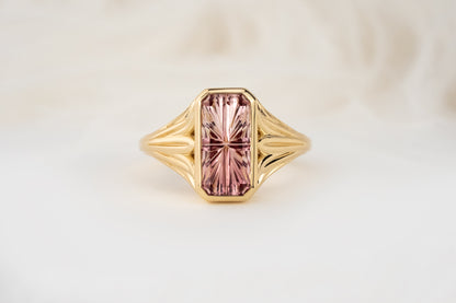 The Nightbloom Ring | 1.87 CT Rectangular Starbrite™ Bicolor Pink Tourmaline - Lavender Creek Gems 