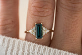 The Meadow Ring | 1.56 CT Emerald Cut Indicolite Tourmaline - Lavender Creek Gems 