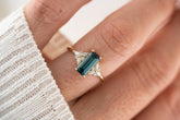 The Meadow Ring | 1.56 CT Emerald Cut Indicolite Tourmaline - Lavender Creek Gems 
