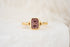 The Bezel Fates Ring | 2.06 CT Rectangular Starbrite™ Malaya Peach Garnet - Lavender Creek Gems 