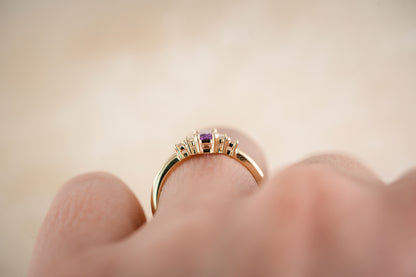 The Mira Ring | 0.65 CT Purple Baguette Sapphire - Lavender Creek Gems 