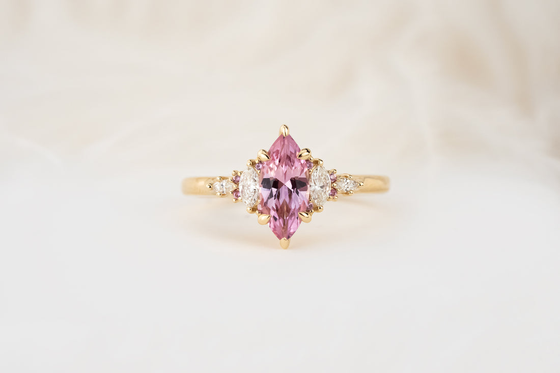 The Maeve Ring | 0.91 CT Marquise Baby Pink Sapphire - Lavender Creek Gems 