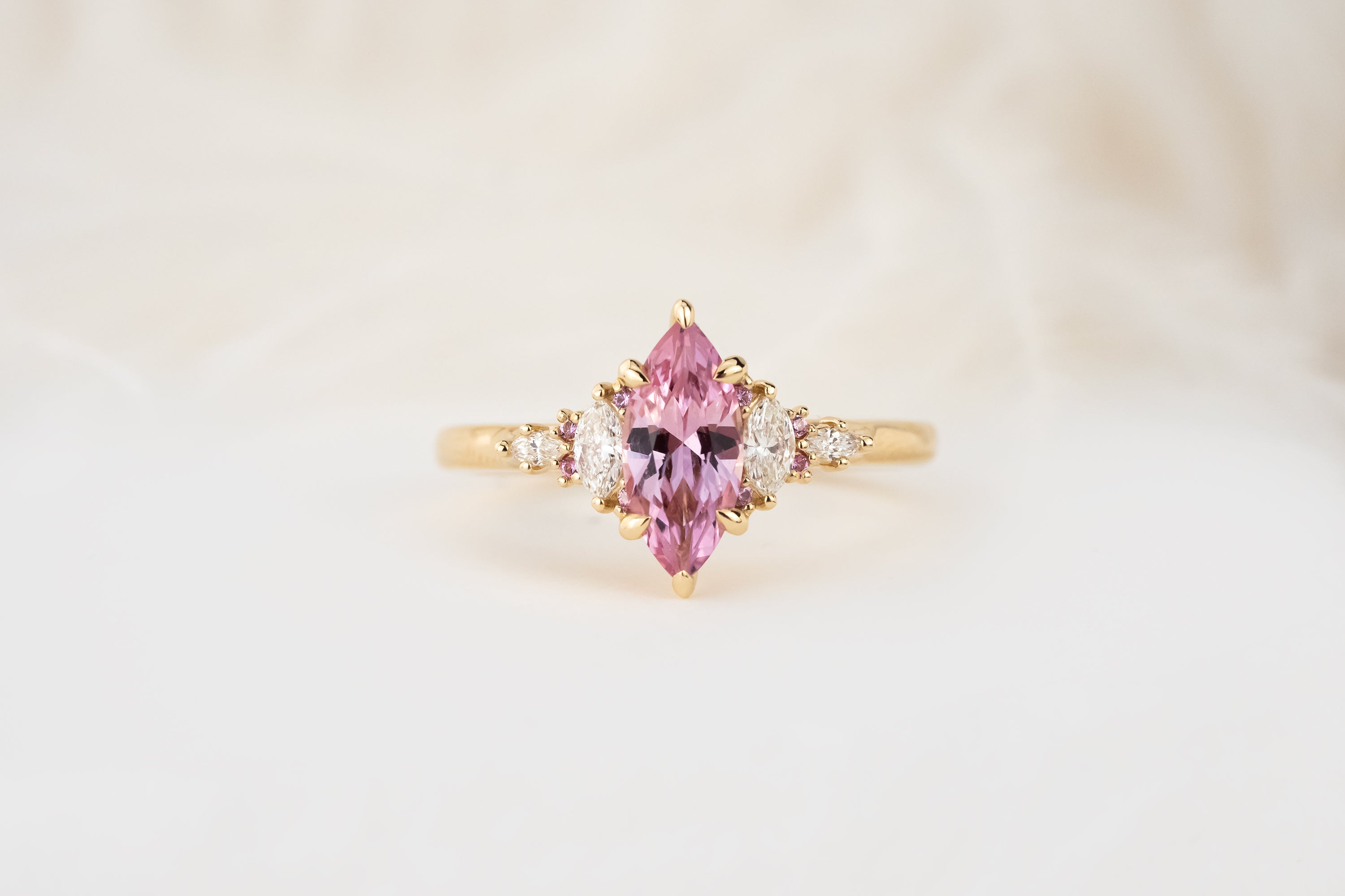 The Maeve Ring | 0.91 CT Marquise Baby Pink Sapphire - Lavender Creek Gems 
