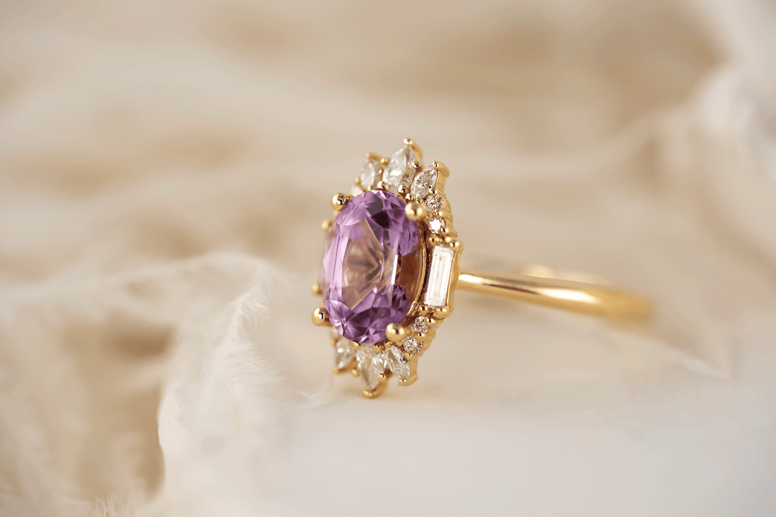 The Georgia Ring | 2.27 CT Oval Purple Sapphire - Lavender Creek Gems