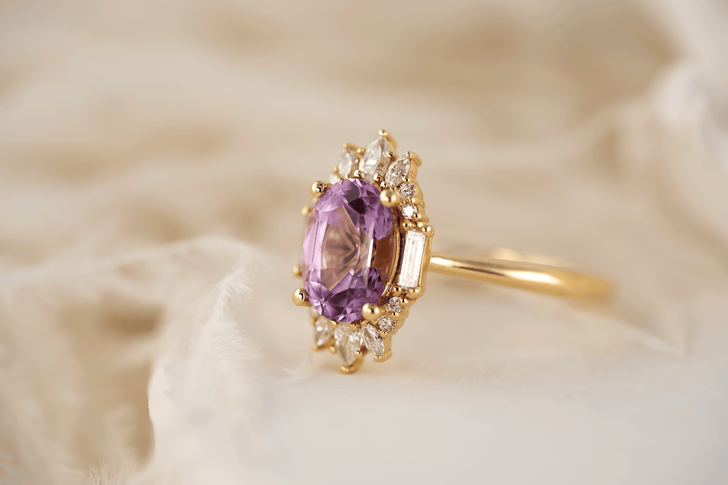 The Georgia Ring | 2.27 CT Oval Purple Sapphire - Lavender Creek Gems 