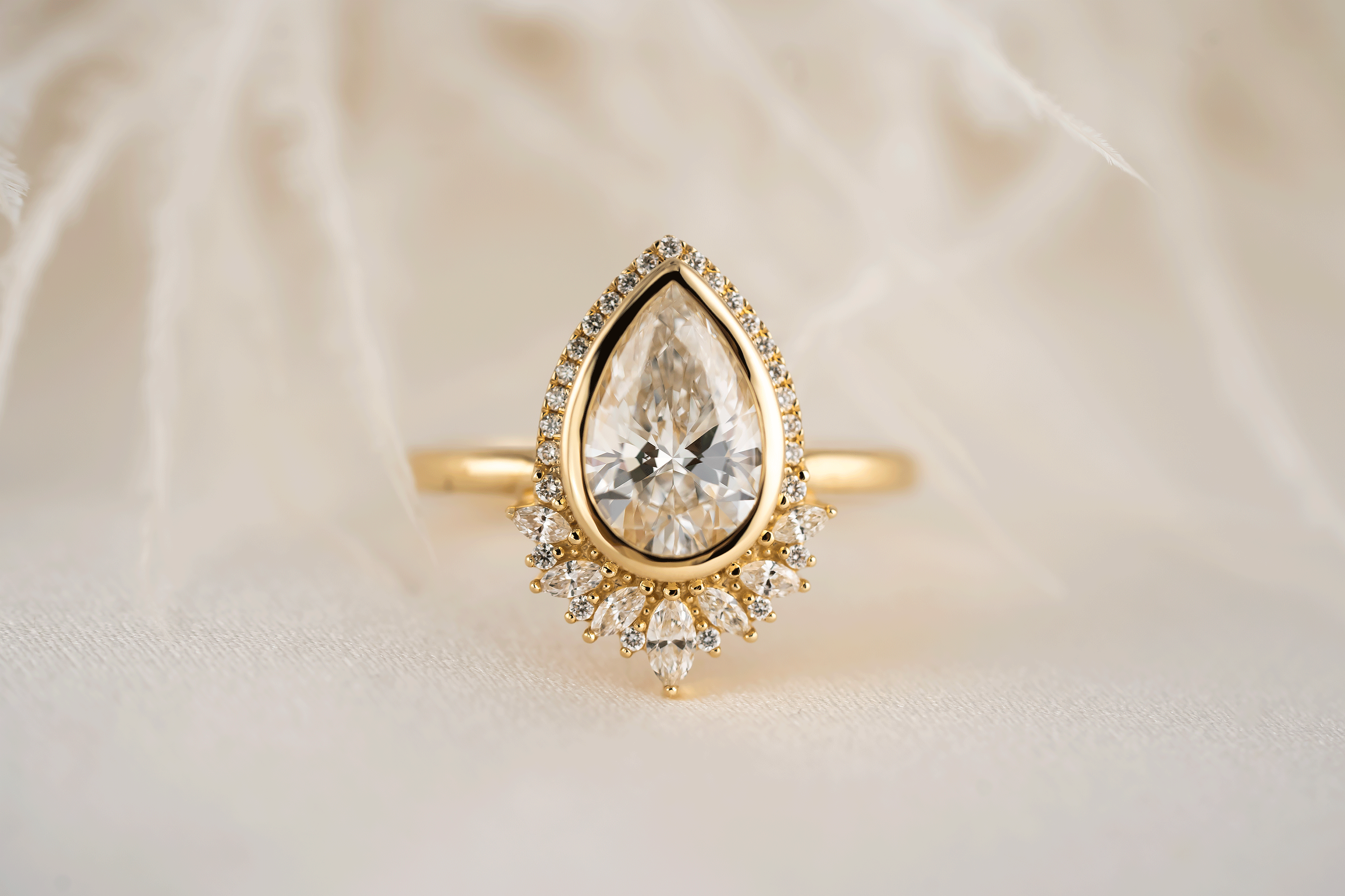 The Penelope Ring | 1.5 CT Pear Diamond | Ready to Ship - Lavender Creek Gems 