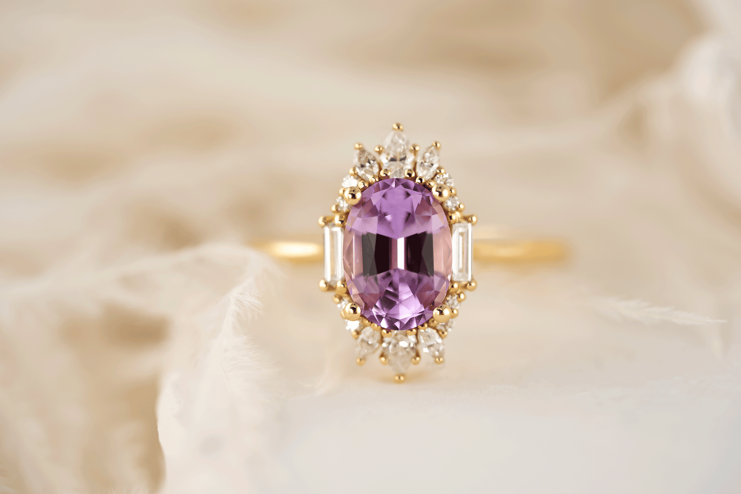 The Georgia Ring | 2.27 CT Oval Purple Sapphire - Lavender Creek Gems 