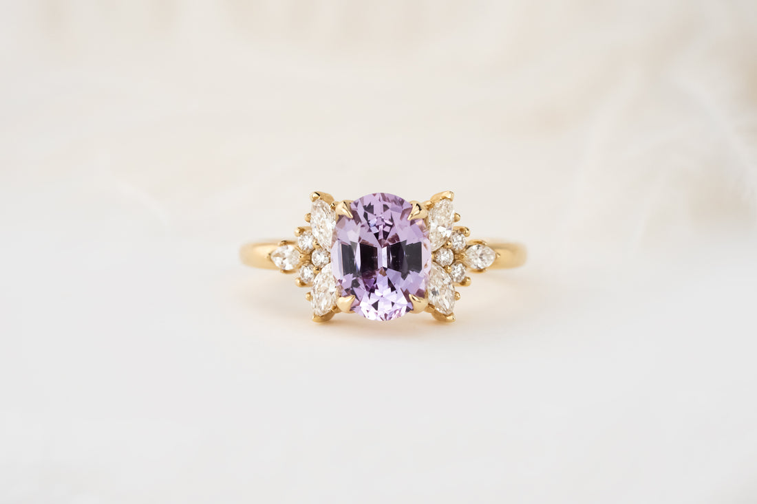 The Veraine Ring | 2.03 CT Oval Light Purple Sapphire - Lavender Creek Gems 