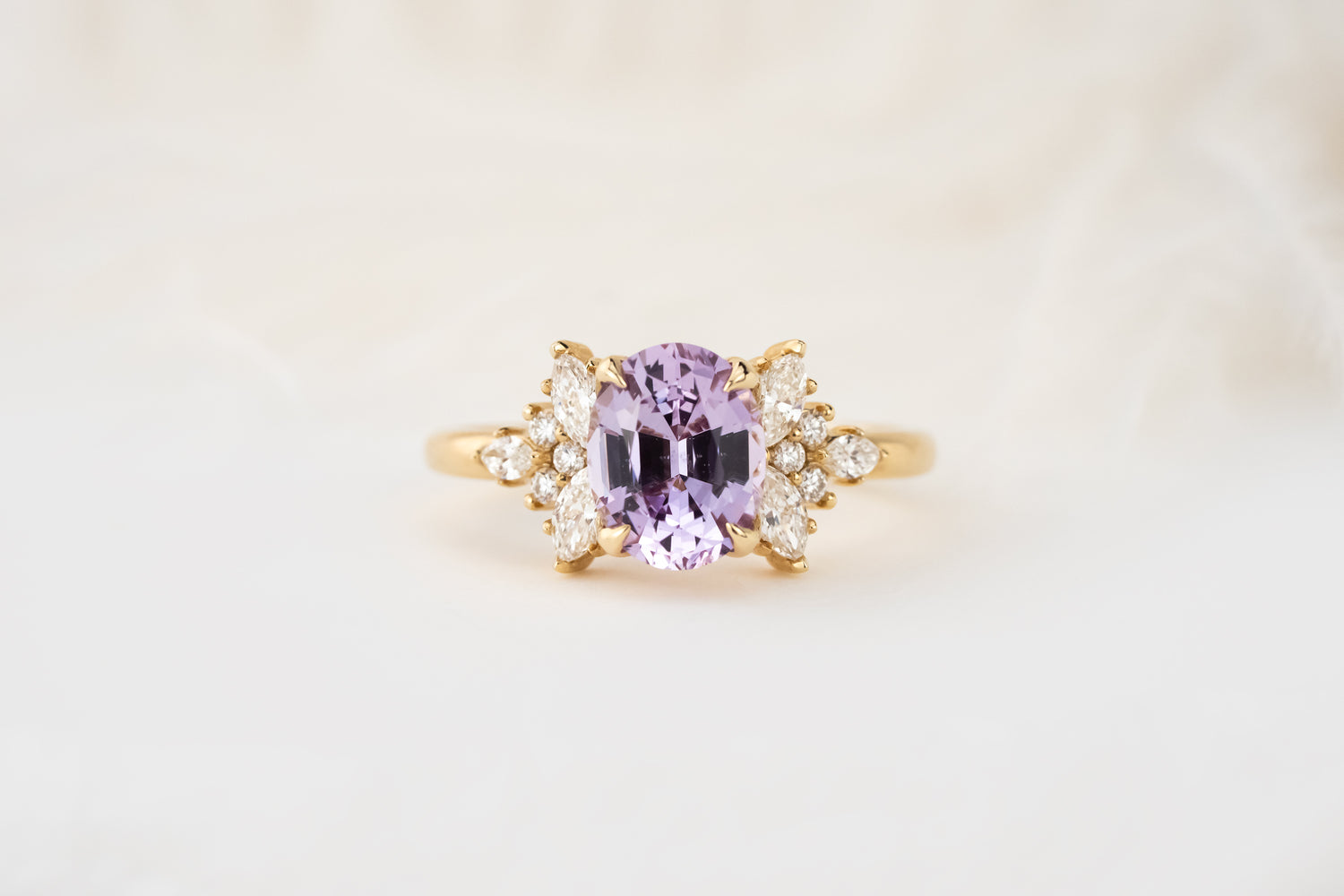 The Veraine Ring | 2.03 CT Oval Light Purple Sapphire - Lavender Creek Gems 