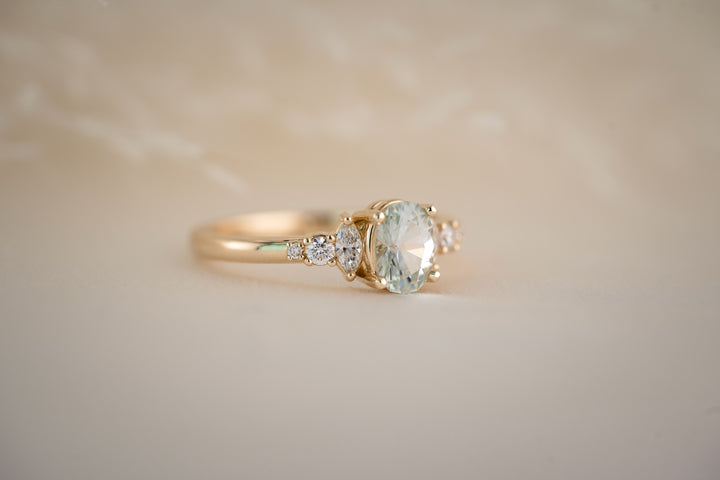 The Ivy 0.82 CT Oval Pale Blue Sapphire Ring