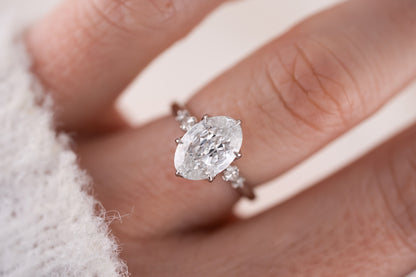 The Skye Ring | 3.22 CT Oval Rose Cut Diamond - Lavender Creek Gems 