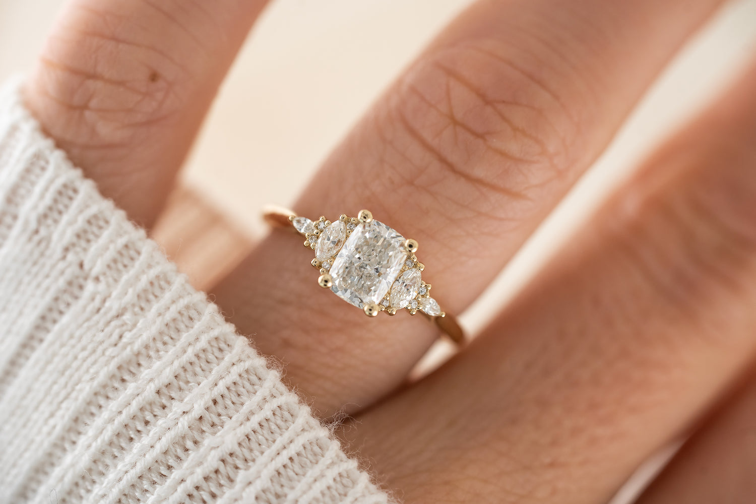 The Maeve Ring | Elongated Cushion Diamond - Lavender Creek Gems 