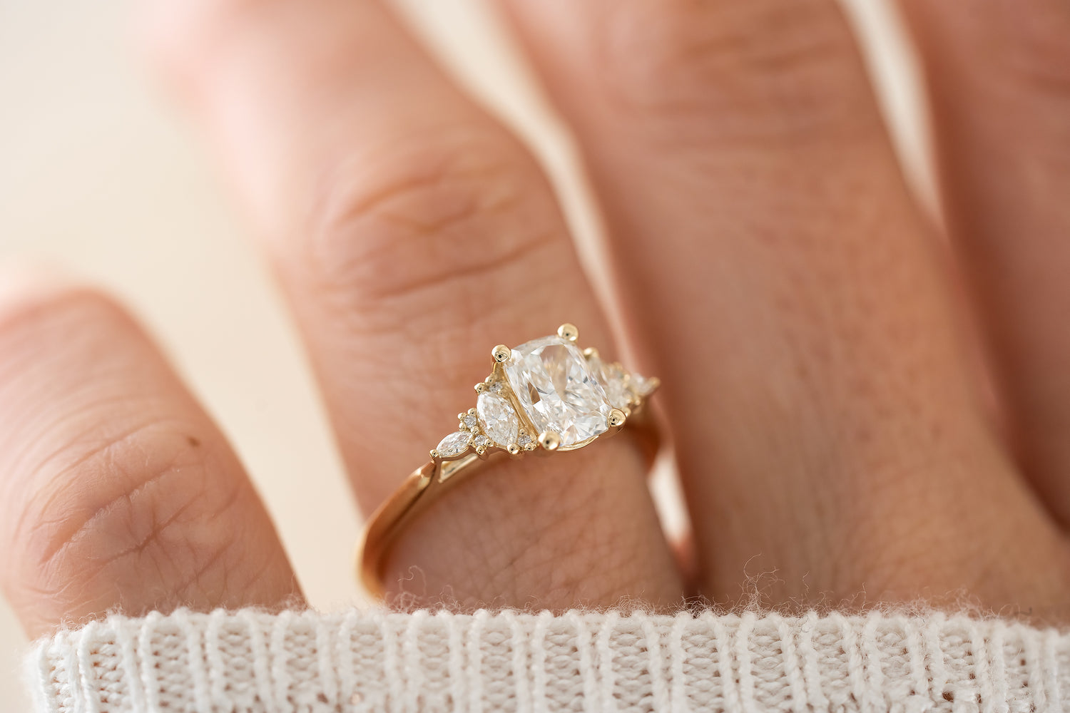 The Maeve Ring | Elongated Cushion Diamond - Lavender Creek Gems 