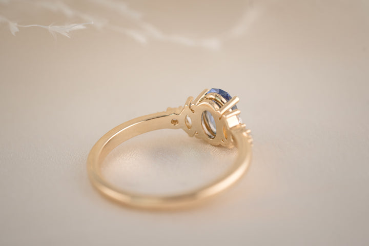 The Ivy 0.82 CT Oval Denim Blue Sapphire Ring