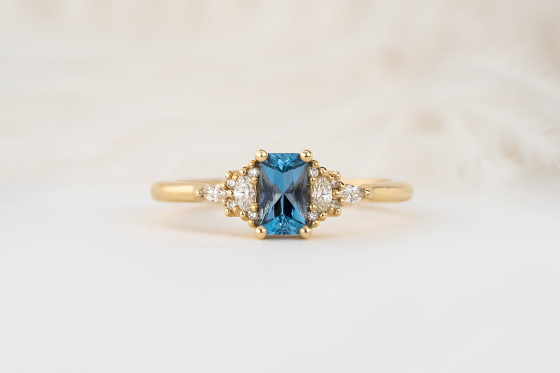 The Mini Maeve Ring | 0.42 CT Radiant Aquamarine - Lavender Creek Gems 