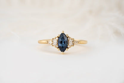 The Mini Maeve Ring | 0.57 CT Marquise Blue Sapphire - Lavender Creek Gems 