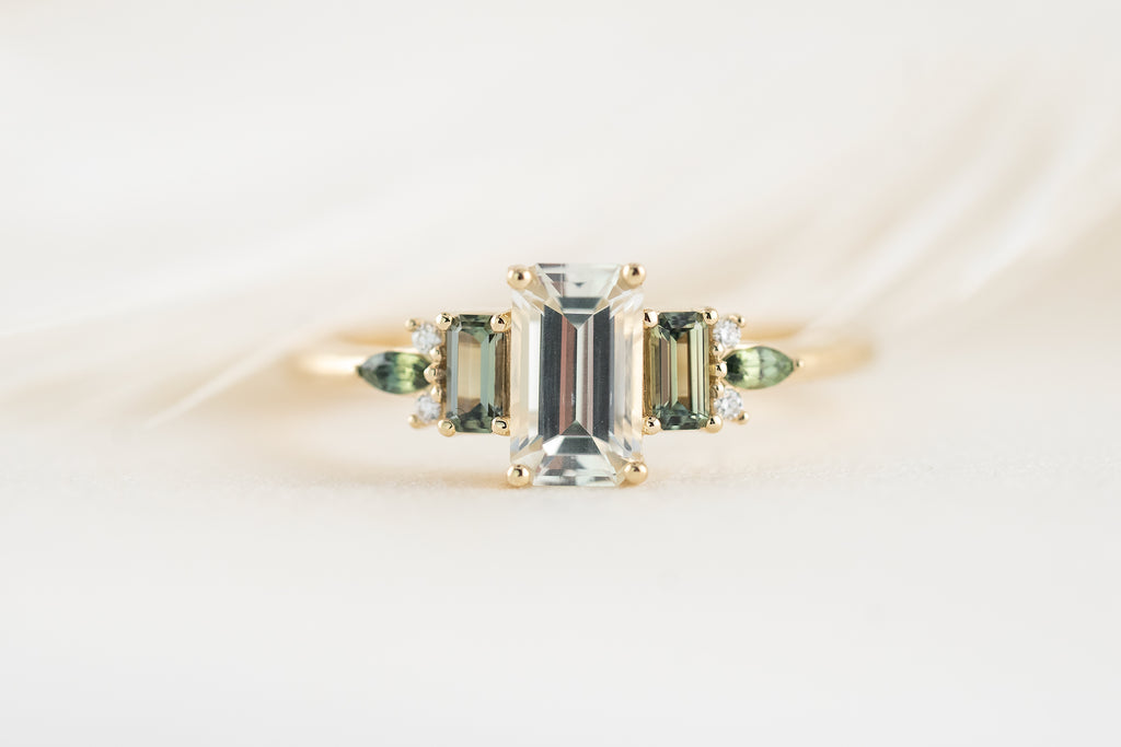 The Aveline Ring | 1.01 CT Emerald Cut White Sapphire - Lavender Creek Gems 