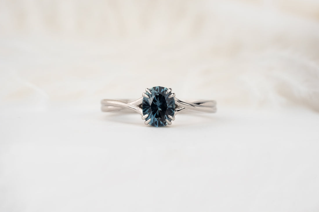 The Fates Ring | 1.15 CT Oval Blue Montana Sapphire - Lavender Creek Gems 