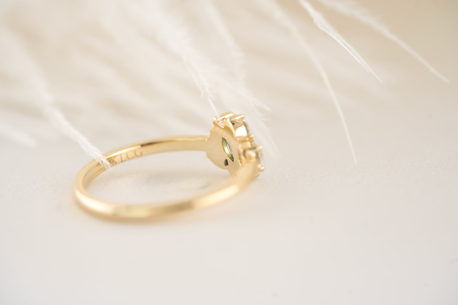 The Cosma Ring - Teal Montana Sapphire - Lavender Creek Gems 