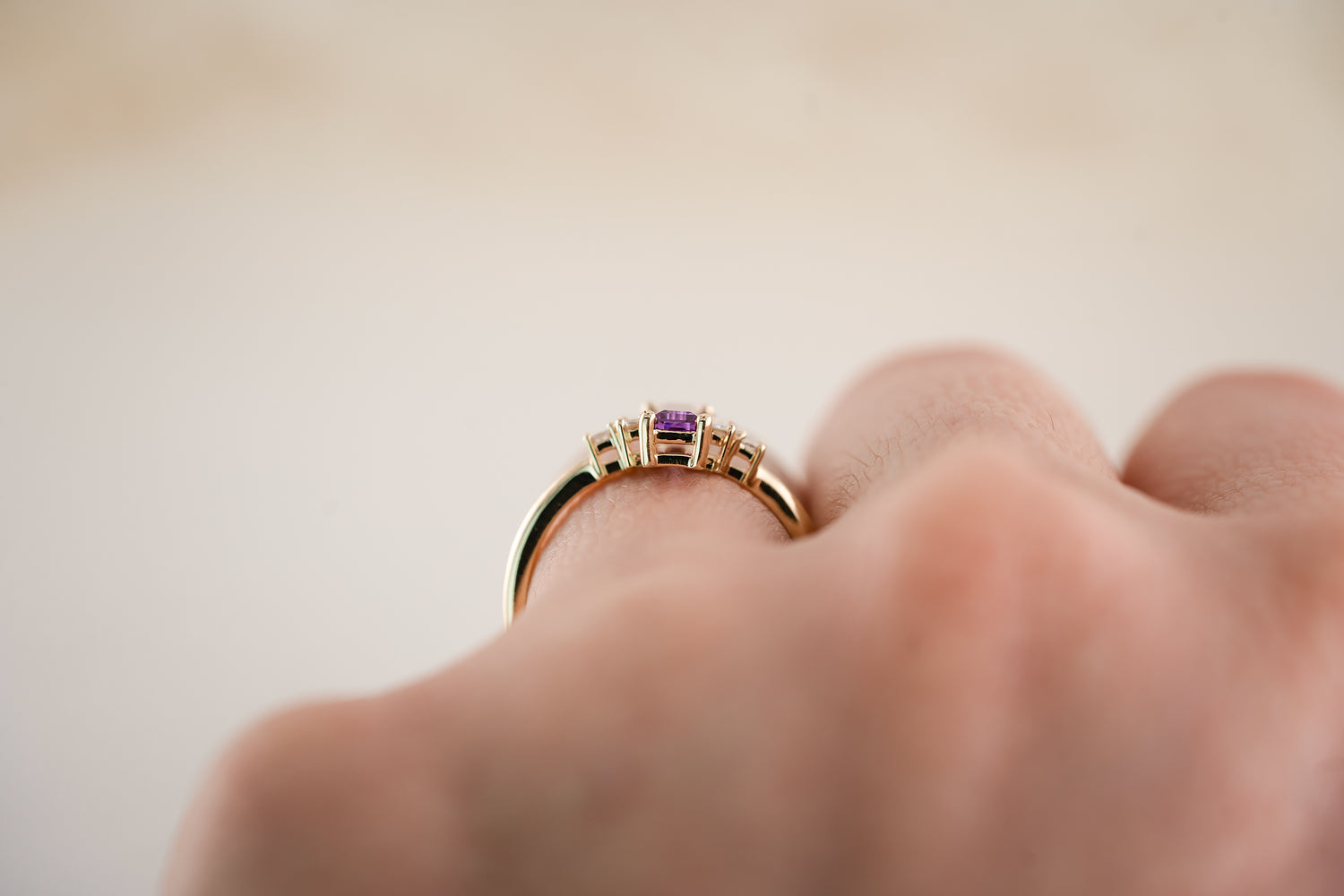 The Mira 0.86 CT Purple Baguette Sapphire Ring - Lavender Creek Gems 