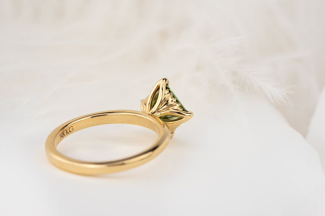 The Secret Garden Ring | 1.72 CT Princess Green Diamond - Lavender Creek Gems 