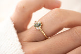 The Cosma Ring - Teal Montana Sapphire - Lavender Creek Gems 