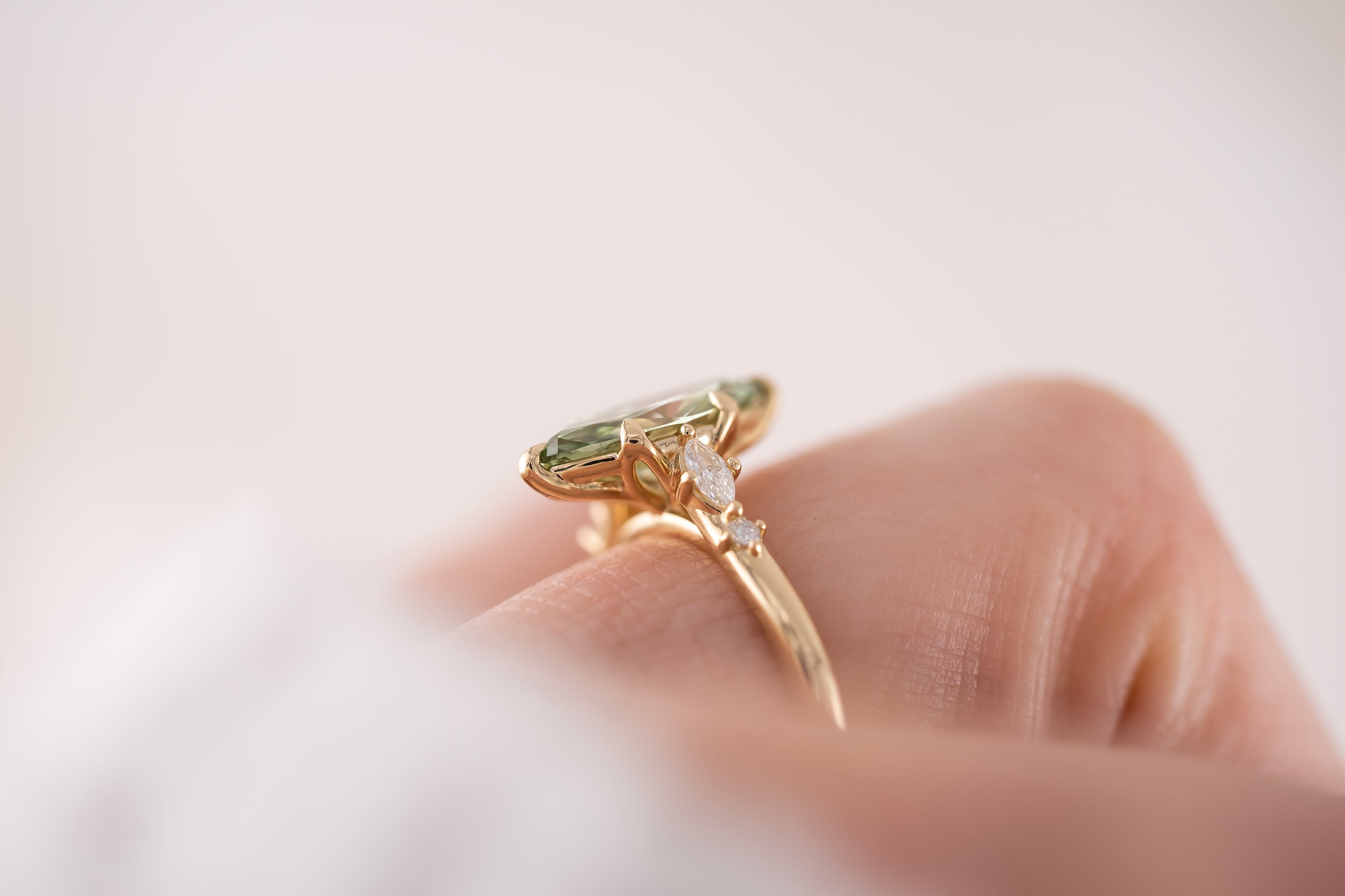 The Skye Ring | 1.56 CT Marquise Green Diamond - Lavender Creek Gems 