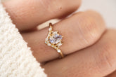 The Aurora Ring - 0.77 CT Pear Pastel Lavender Sapphire - Lavender Creek Gems 
