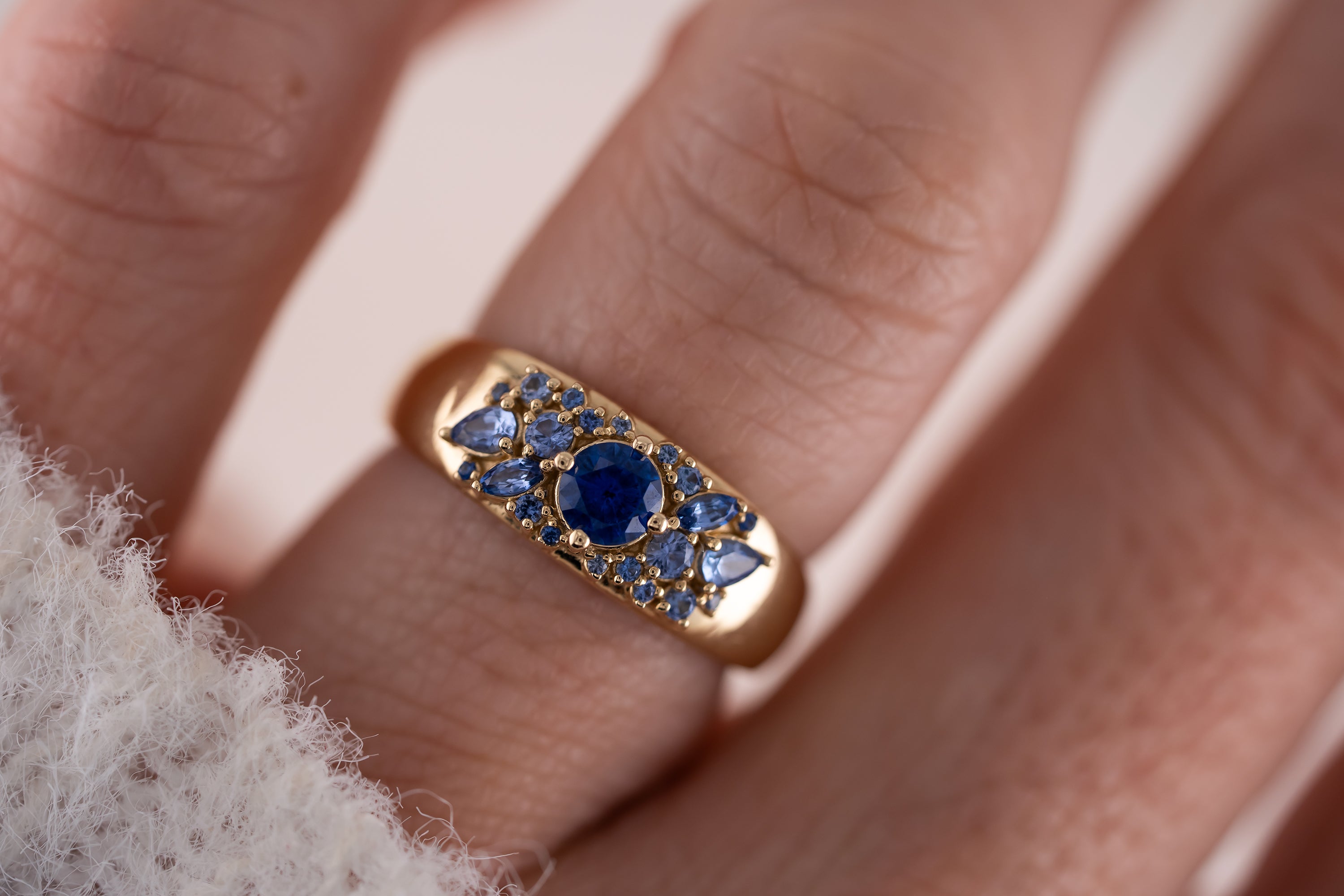 The Bejeweled Ring | Blue Sapphire - Lavender Creek Gems 