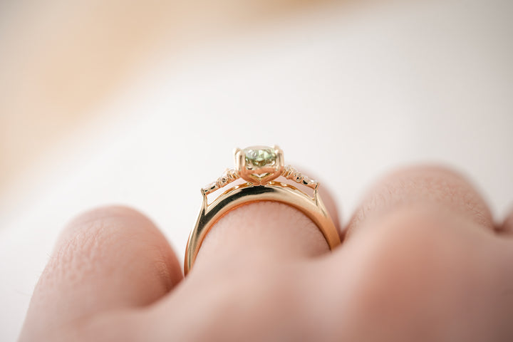 The Maeve 1.18 CT Oval Green Diamond Ring