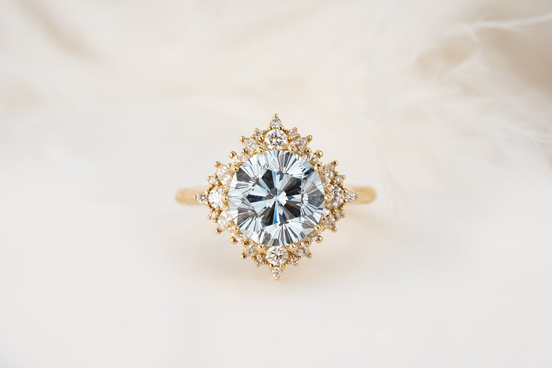 The Violet Ring | 3.32 CT Light Blue Sakura Cut Diamond - Lavender Creek Gems 