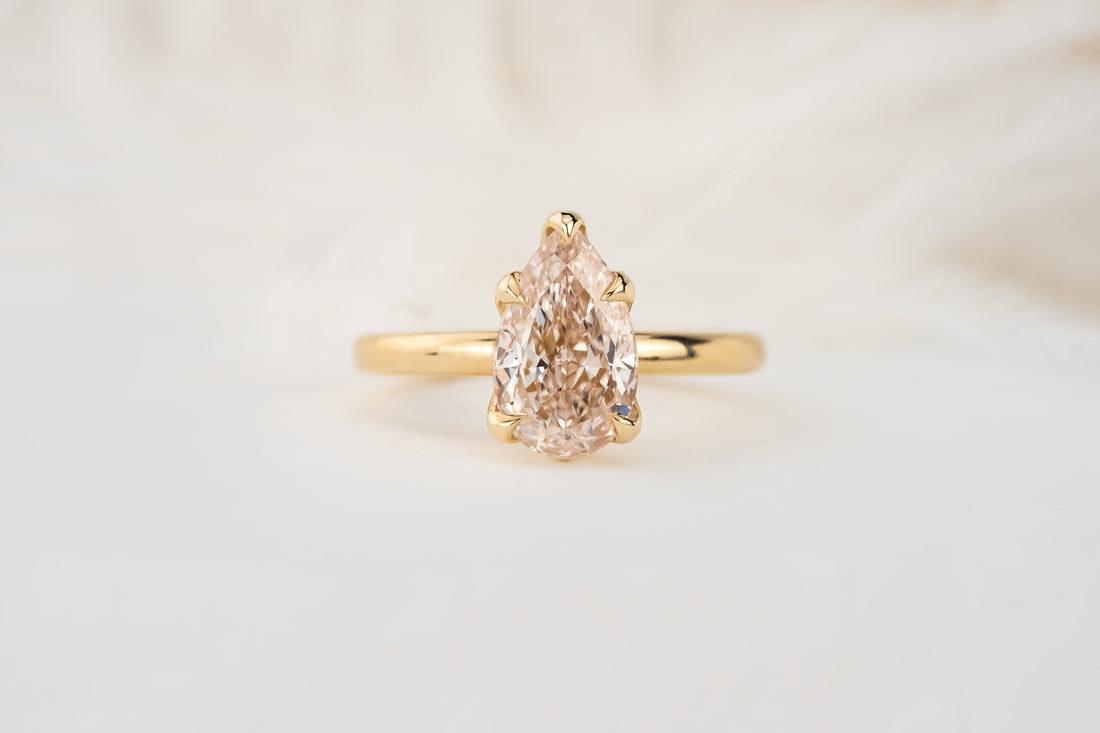 The Secret Garden Ring | 2.25 Pear Warm Diamond - Lavender Creek Gems 