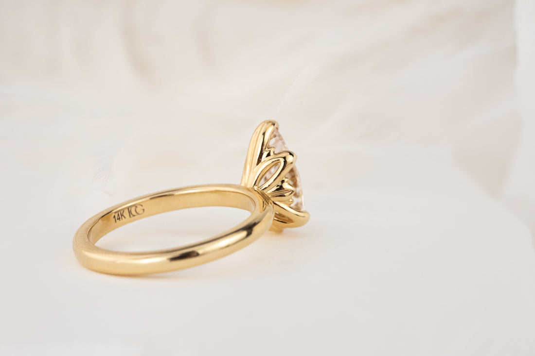 The Secret Garden Ring | 2.25 Pear Warm Diamond - Lavender Creek Gems 