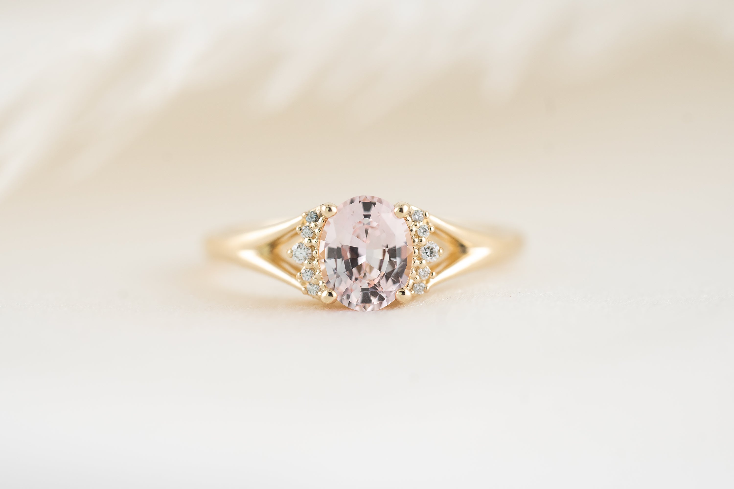 The Serendipity Ring | 1.13 CT Oval Light Pink Sapphire - Lavender Creek Gems 