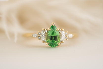 The Maeve Ring  - 0.98 CT Pear Tsavorite - Lavender Creek Gems 