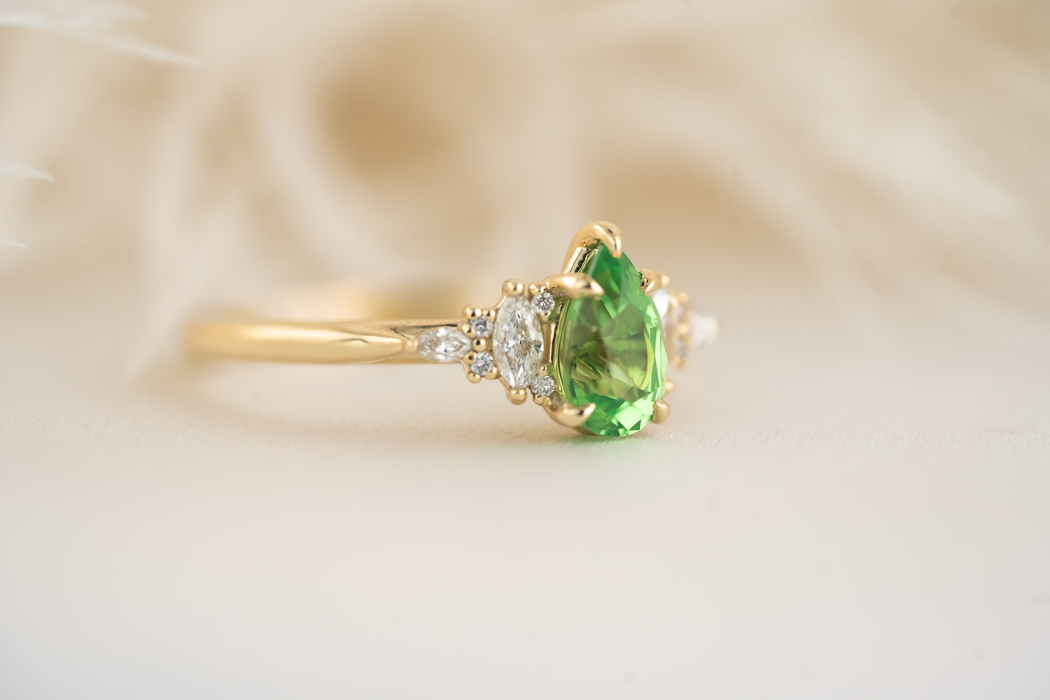 The Maeve Ring  - 0.98 CT Pear Tsavorite - Lavender Creek Gems 