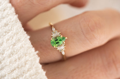 The Maeve Ring  - 0.98 CT Pear Tsavorite - Lavender Creek Gems 