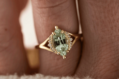 The Serendipity Ring | 1.81 CT Marquise Mint Green Tourmaline