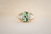 The Soleil Ring | 3.2 CT Radiant Mint Green Tourmaline - Lavender Creek Gems 